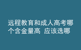 遠程教育和成人高考哪個含金量高 應(yīng)該選哪個