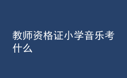 教師資格證小學音樂考什么