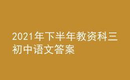 2021年下半年教資科三初中語文答案