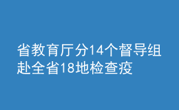 省教育廳分14個督導組赴全省18地檢查疫情防控工作！