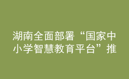 湖南全面部署“國(guó)家中小學(xué)智慧教育平臺(tái)”推廣應(yīng)用工作