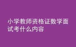 小學教師資格證數學面試考什么內容