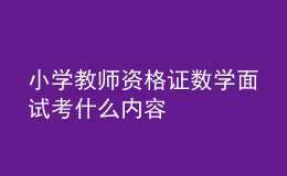 小學教師資格證數(shù)學面試考什么內容