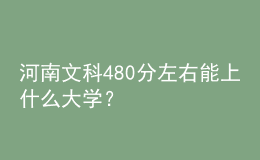 河南文科480分左右能上什么大學(xué)？