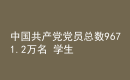 中國共產(chǎn)黨黨員總數(shù)9671.2萬名 學(xué)生黨員305.2萬名