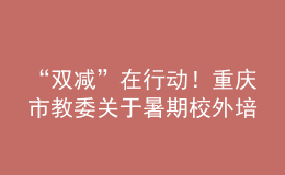 “雙減”在行動(dòng)！重慶市教委關(guān)于暑期校外培訓(xùn)的重要提醒