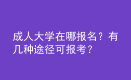 成人大學(xué)在哪報名？有幾種途徑可報考？ 