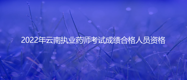 2022年云南執(zhí)業(yè)藥師考試成績合格人員資格